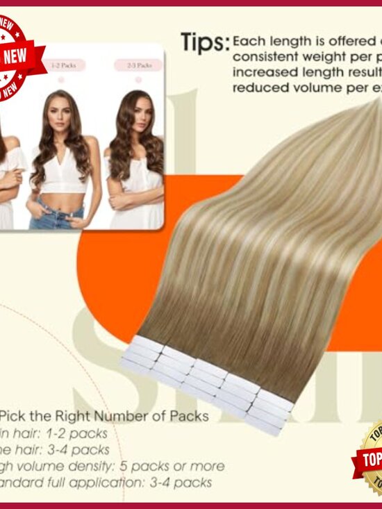 Human Hair Tape-In Extensions 18 Inch Straight Remy 50g 20pcs main image 6